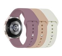 3 Pack Sport Straps for Samsung Galaxy Watch 7 FE 6 5 4 Active 2 Strap 40mm 44mm 42mm 46mm 43mm 47mm,20mm Soft Silicone Sport Strap for Galaxy watch 3 41mm 5 Pro 45mm,Star/Smoke purple/Milky tea