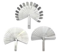 3 Pack Stainless Steel Feeler Gauge, Metric & Imperial Gap Measuring Tool | 2 Pack Feeler Gauge with 32/26 Blades and 1 Pack Offset Feeler Gauge with 16 Blades for Automotive Repair