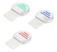 3-Pack Stainless Steel Lice Combs - Effective Nit & Lice Removal Tools for Kids & Adults - Dual-Sided Design for Fine Hair - Durable, Reusable, Gentle on Scalp - Best Nit Comb for Head Lice