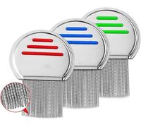 3-Pack Stainless Steel Lice Combs - Nit and Dandruff Removal Tool for Pet, Gentle on Scalp, Durable & Effective