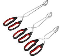 3 Pack Stainless Steel Scissor Tongs 9/11/ 12 Inch Cooking Scissor Tongs Kitchen Baking Bread Food Tong Barbecue Grilling Tongs Tool for Flipping Food