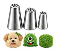 3 Pack Stainless Steel Seamless Piping Icing Tips 29 233 234, Large Grass Piping Nozzle, Cake Decorating Tools for Cupcake Baker
