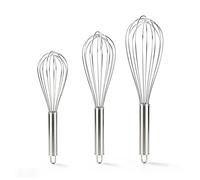 3-Pack Stainless Steel Whisk Set - 8/10/12 Inch Whisks Egg Beater for Cooking, Whisking Blending | Kitchen Essentials