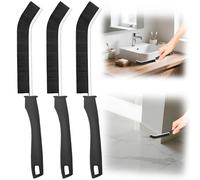3-Pack Stiff Bristle Crevice Cleaning Brush Set - Long-Handled Grout Brush for Kitchen & Bathroom Gaps, Ergonomic Design with Hanging Hole