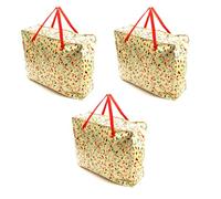 3 PACK Storage Bags Autumn Leaf Design 75x60x25cm Heavy Duty X-Large With Zip Waterproof Durable Reusable Foldable Laundry Clothing Wardrobe Storage Moving House Shopping Toy Extra Large Jumbo