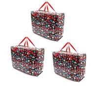 3 PACK Storage Bags Dark Butterfly Design 75x60x25cm Heavy Duty X-Large With Zip Waterproof Durable Reusable Foldable Laundry Clothing Wardrobe Storage Moving House Shopping Toy Extra Large Jumbo
