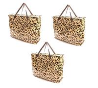 3 PACK Storage Bags Leopard Print Animal Design 75x60x25cm Heavy Duty Laundry Bags X-Large With Zip Waterproof Durable Reusable Foldable Strong Clothing Wardrobe Moving House Shopping Toy Decorations