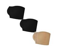 3 Pack Strapless Bras for Women Front Closure Non Wired Bandeau Bralettes Wireless Gathered Push Up Tube Tops Invisible Convertible Seamless Underwear Full Coverage Ladies Bras