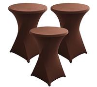 3 Pack Stretch Table Cloths - Fitted Spandex Round Covers Ø 60/80 cm for Wedding Party Banquet Event Coffee Bar Birthday Vendor Decoration - 80cm/32inch