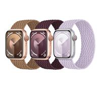 3 Pack Stretchy Braided Solo Loop Compatible with Apple Watch Bands 40mm 41mm 42mm 38mm 44mm 45mm 46mm 49mm Women Men, Elastic Nylon Solace Strap for iWatch Series 11 10 9 8 7 6 5 4 3 Ultra/SE 2