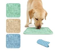 3-Pack Strong Suction Slow Feed Lick Mat for Dogs & Cats - Food Grade Silicone, Helps Calm Pets & Aids Digestion(Green, Yellow, Light Blue)