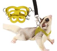 3 Pack Sugar Glider Harness and Leash Set Small Animal Training Walking Vest for Squirrel Hamster Rat Yellow