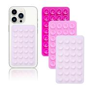 [3-Pack] Suitable for non-magnetic car phone holder，Ultra-Strong Suction Phone Mount - Non-Slip Silicone Pads for Car Dashboard, Windscreen & Smooth Surfaces | Universal Adhesive (pink)