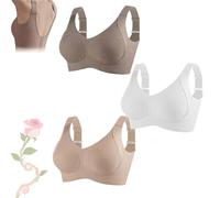 3 Pack Super Firming Bra Wire-Free Bra, All-Day Comfort no More Sagging, Women's Ribbed Ajustadores De Mujer Sin Aros (L,#05)