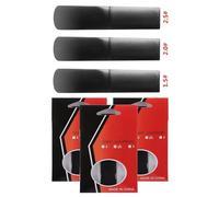 3 Pack Synthetic Saxophone Reeds Strength 1.5, 2.0, 2.5 for Alto Tenor Soprano Sax and Clarinet, Moisture Resistant Resin Reed with Protective Covers