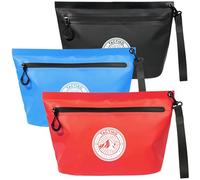 3-Pack Tactiko Heavy-Duty Splash Water Resistant Zipper Pouches - 3 L Hold-All Organizers for Dry Bags, Travel Bags (3, Red/Blue/Black)
