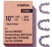 3 Pack tallox 10" chainsaw chains 3/8 LP .050" 40 Drive Links fits Craftsman, Poulan, Remington
