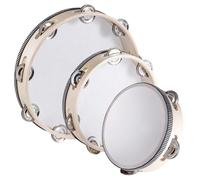 3 Pack Tambourine for Adults Hand Held Wood Single Row Tambourine Metal Jingles Musical Educational Instrument Rhythm Percussion for KTV, Party, Church (6 Inch+8 Inch+10 Inch)