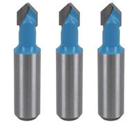3 Pack TCT V Groover Router Cutter Cutting Bit 9.5mm D 90 Degree 1/2" Shank