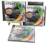 3 PACK, TDK High-Speed 700MB 4-12x 80min Rewritable Blank CD - NEW & SEALED