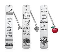 3 Pack Teacher Metal Bookmark, Book Lover Reading Gifts, End of Term Teacher Appreciation Thank You Gift Nursery Preschool School
