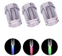 3 Pack Temperature Sensitive Gradient LED Water Faucet Color Changing Stream Tap Battery- Auto On Off ABS Chroming for Kitchen Bathroom