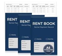 3 Pack Tenants Rent Book Assured Tenancy & Assured Shorthold Tenanacy A5 20 Pages Rental Payment Record Book for Landlord and Property Manager Blue Weekly or Monthly Rent Payment Book