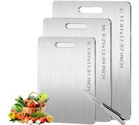 3 Pack Titanium Cutting Boards for Kitchen-Double Sided Cutting Mat Stainless Non Stick Chopping Board