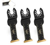 3 Pack Titanium Multi Tool Blades, 70mm Universal Multitool Blades | Titanium Oscillating Saw Blade, Extra-Long, Reach, For Wood Metal Screws Plastic, For Dewalt Makita Bosch
