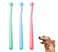 3 Pack Toothbrush for Small Dogs, Soft Cat Tooth Brush for Teeth Clean, Mini Pet Toothbrush for Kitten, Puppy, Other Small Pets(Pink, Blue, Green)