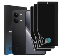 3 Pack TPU Privacy Screen Protector for Xiaomi Poco X8 Pro Max, Not Glass | Anti-Spy Flexible TPU Hydrogel Film, Support Fingerprint Unlock, Self-Healing, Non-Breakable, Case Friendly