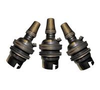 3 Pack Traditional Earthed Solid Brass Lampholder with Shade Retaining Ring and Metal Cord Grip | Brushed Antique Finish - no lacquer | B22|B22D | Bayonet Cap
