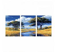 3 Pack Tree Diamond Art Kits Adults, River Diamond Painting, 5D DIY Crystal Art Kits for Adults, Full Drill Paint by Numbers 8x12Inx3, Rhinestone Cross Stitch Embroidery Crafts for Room Decor ZSHS3725