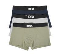 BOSS Three-pack of stretch-cotton trunks with logo waistbands - Style Trunk 3P BOSS ONE, 50544263 Black / Grey / Green M