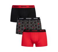 HUGO Men's Trunk Triplet Design Triple Pack Tight Fit Stretch Cotton Boxer Shorts with Short Leg and Logo Waistband, Open Miscellaneous 969, XXL