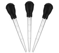 3-Pack Turkey Baster Set with Silicone Bulbs & Brushes, Large Capacity Meat Baster for Roasting and Grilling, Heat Resistant Basting Syringe for Juices and Marinades