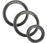 [3-Pack] Two 16" x 1.75 Rear and One 12.5" x 2.25 Front Wheel Replacement Tires for BOB Revolution SE/Pro/Flex Strollers & Stroller Strides - The Perfect BOB Stroller Tire Replacement Set