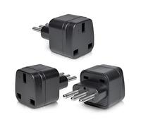 3-Pack UK to Italy Plug Adapter,SHUOMAO UK to 3 Pin Italy Travel Adaptor,Converter Plug Power Adapter for Italian,Chile,Maldives,San Marino(Type L),Black
