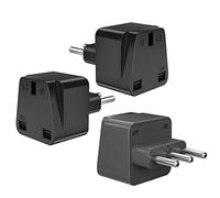 [3 Pack] UK to Italy Plug Adapter, UK to 3 Pin Italy Travel Adaptor,UK to Italian Converter Power Adapter for Italy, Chile, Maldives, San Marino and more, Type L Plug, Black