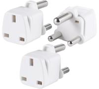 3-Pack UK to South Africa Plug Adapter, VSEER South Africa Power Converter Grounded Universal Travel Adapter 3 Pin South Africa International Type M Plug (White)