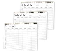 (3-Pack) Undated Weekly Planner - 8.5" x 11" Undated Daily Productive Weekly To Do List Notepad for Home, Work, School, Projects, 52 Weeks, Black