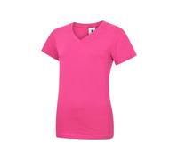 3 PACK Uneek LADIES CLASSIC V NECK T SHIRT Womens Short Sleeve V-Neck Cotton