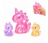 3 Pack Unicorn Squishy Ornament, Slow Rebound Handheld Desktop Decor, Animal Themed Table Embellishment and Decorative Gifts for Adult Office Use and Party Present Matching(随机款式)