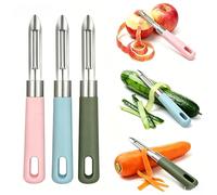 3 Pack Vegetable Peeler Stainless Steel, Long Handle Potato Peeler Hand with Comfort Grip, Kitchen Peeler for Potatoes Carrots Apples, Multifunctional Veg Peeler Set