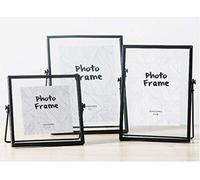 3 Pack Vintage Black Picture Frames Black Vertical Photo Frame with Pressed Glass, Metal Artwork Picture Frame For Photos, Plant Specimen Tabletop Display, 4" x 4", 4" x 6", 5" x 7"