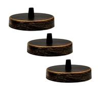 3 Pack Vintage Brushed Copper 120mm Metal Round Ceiling Rose Cover Plate