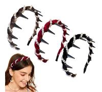 3 Pack Vintage High Cranium Artificial Pearl Hairband, Hair Bands for Women, Pearl Wave Headband with Teeth, Comfortable Elegant Headbands