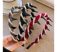 3-Pack Vintage High-Cranium Artificial Pearl Hairbands for Women,New Artificial Pearl Headbands with Teeth Hoop,Bridal & Party/Wedding Rhinestone Hair Accessories,Suitable for Women & Girls