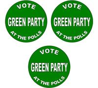 3 Pack - Vote Green Party at the Polls - 59mm Badge/Badges - General Election July 4th 2024