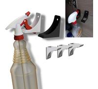 3 Pack Wall Mounted Spray Bottle Organizer Hook - Space-Saving Cleaning Bottle Holder for Kitchen, Garage, Bathroom - Durable Plastic Rack for Spray, Gardening, and Cleaning Supplies - Easy Install